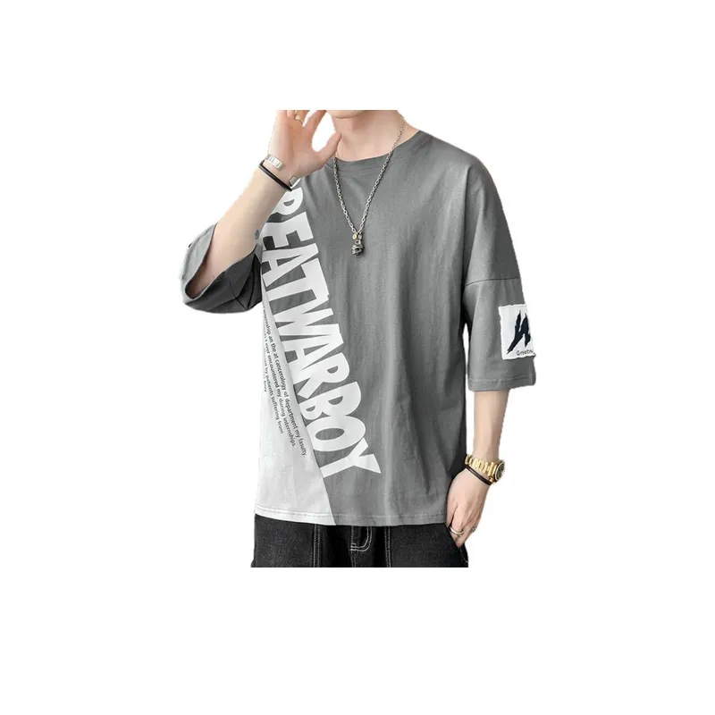 Short-sleeved Printed T-shirt Black M - POIZON