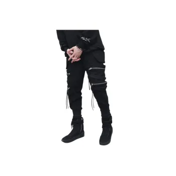 Trendy Zipper Decorative Streams Hip Hop Pants