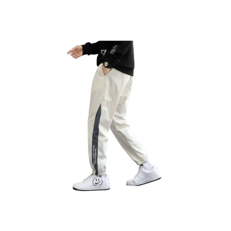 Trendy All match Color Contrast Loose Pants-4