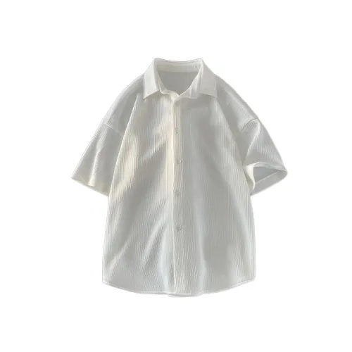 Drapey Ice Silk Shirt Short-Sleeved Trendy Brand Loose Large Size Shirt