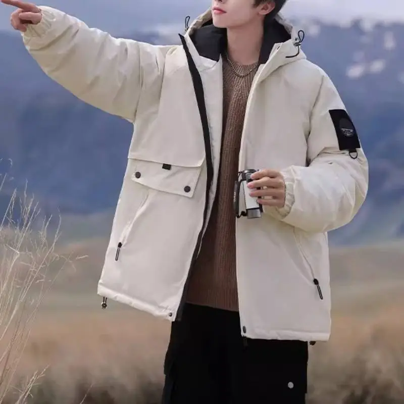 Loose Warming White Duck Down Jacket-8