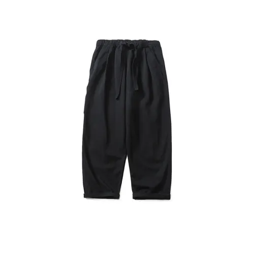 Solid Color Drawstring Casual Pants