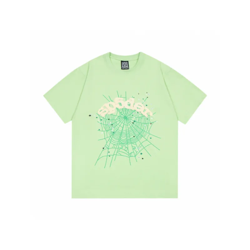 Spider Web Printing Loose Cotton T-shirt-0