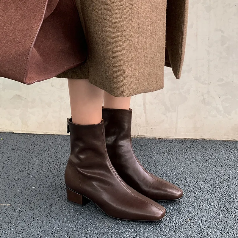 Simple Plain Ankle Boots-2