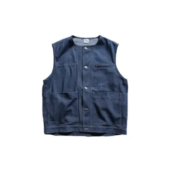 Washed Multi Pocket Denim Vest