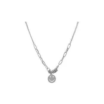 Retro Titanium Steel Smiley Face Necklace