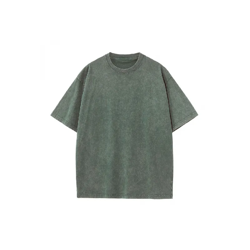 Retro Washed Long Staple Cotton T Shirt-3
