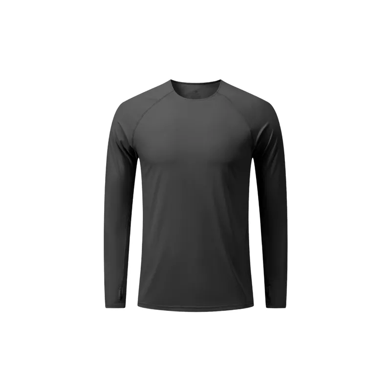Sporty Long Sleeve Blended Synthetic Fabrics T Shirt-6