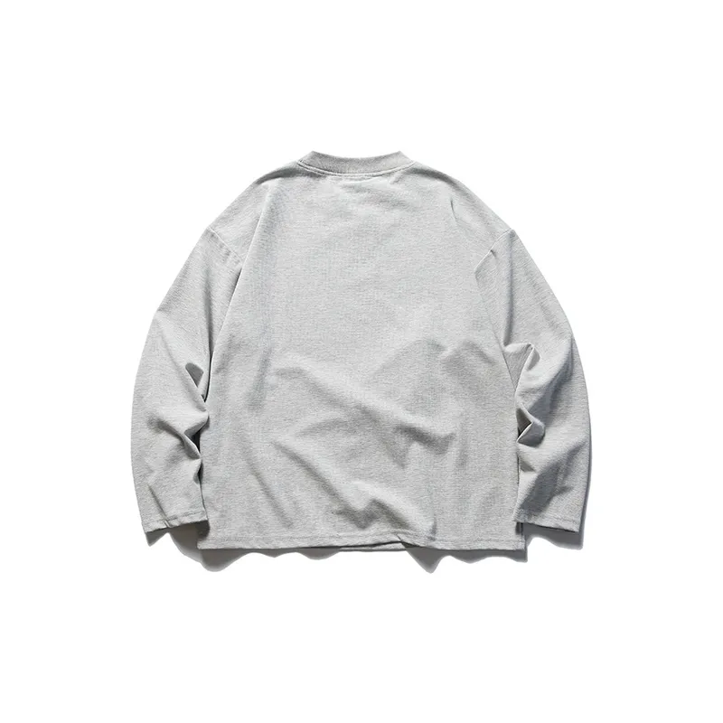 New Season Solid Three Dimensional Color Pocket Round Neck Trendy Hoodie-3