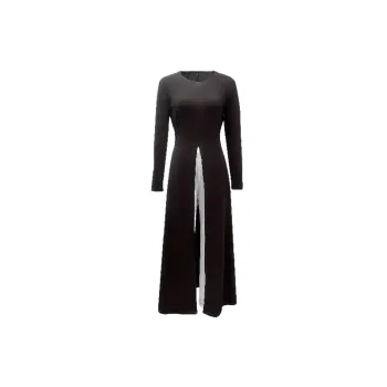 Casual Plain Polyester Long Sleeved Dress Women