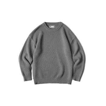 Gray Pineapple Thickened Vintage Crew Neck Sweater