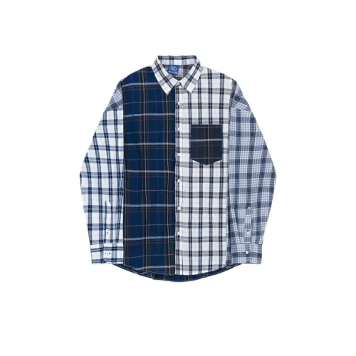 Myq Loose Stitching Plaid Shirt Jacket for Men