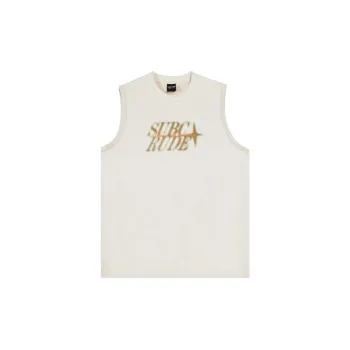 Retro Suede Printed Sleeveless Vest