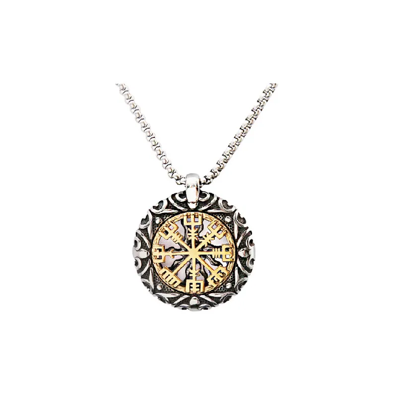 New Titanium Stainless Steel Vintage Pendant Hollow Jewelry-0