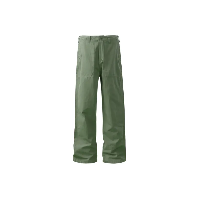 Retro Washed Straight Leg Cotton Casual Pants-2