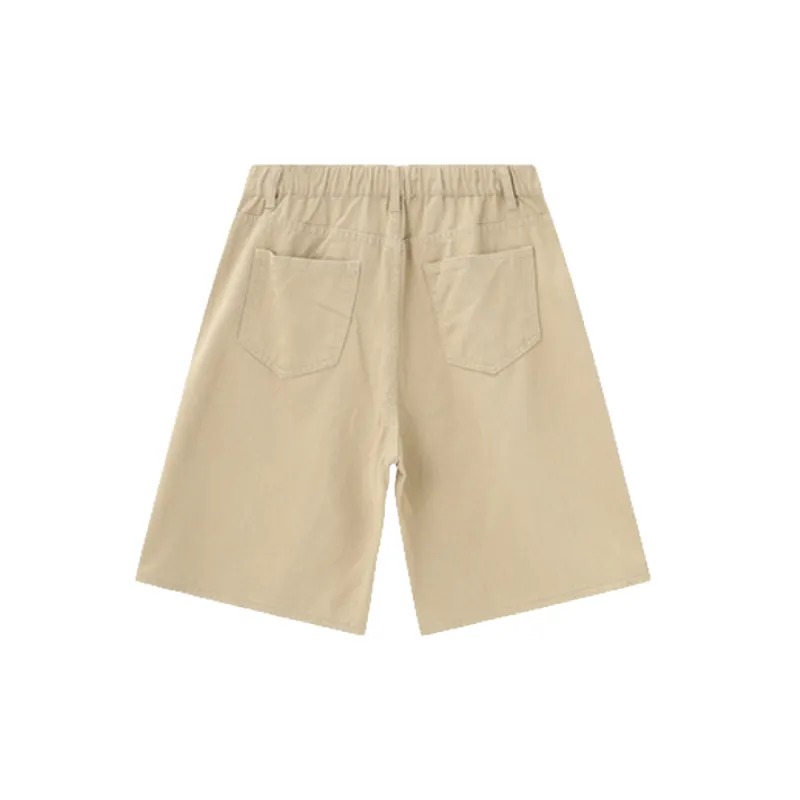 Simple Loose Denim Shorts Unisex-10