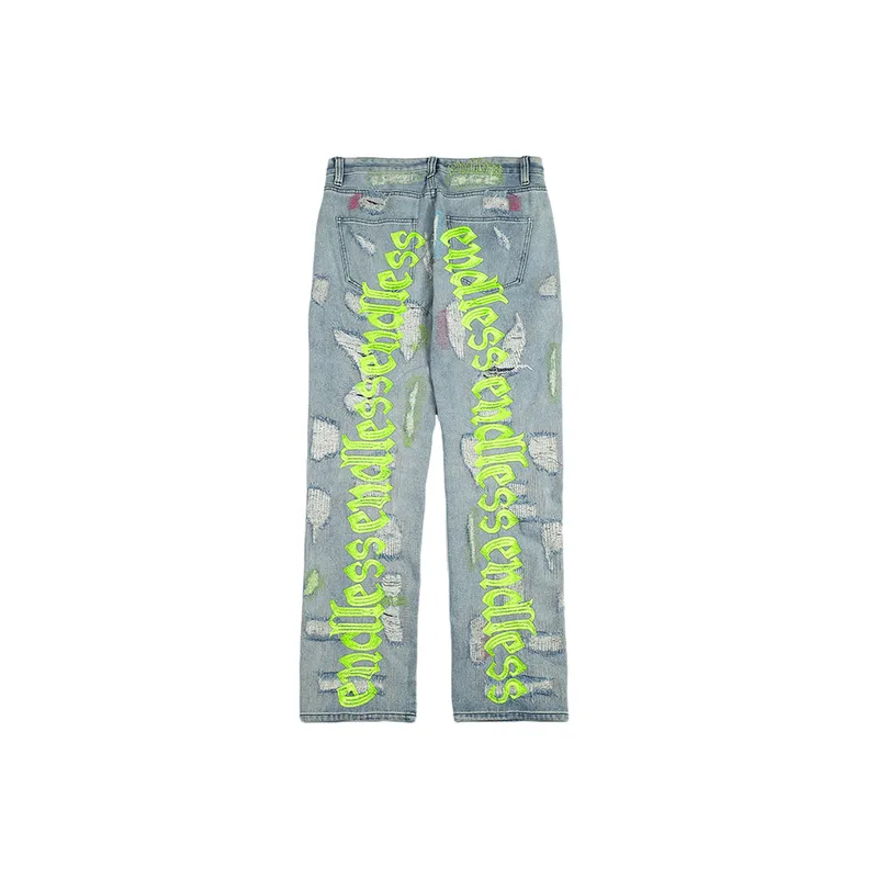 Retro Embroidered Ripped Jeans-7