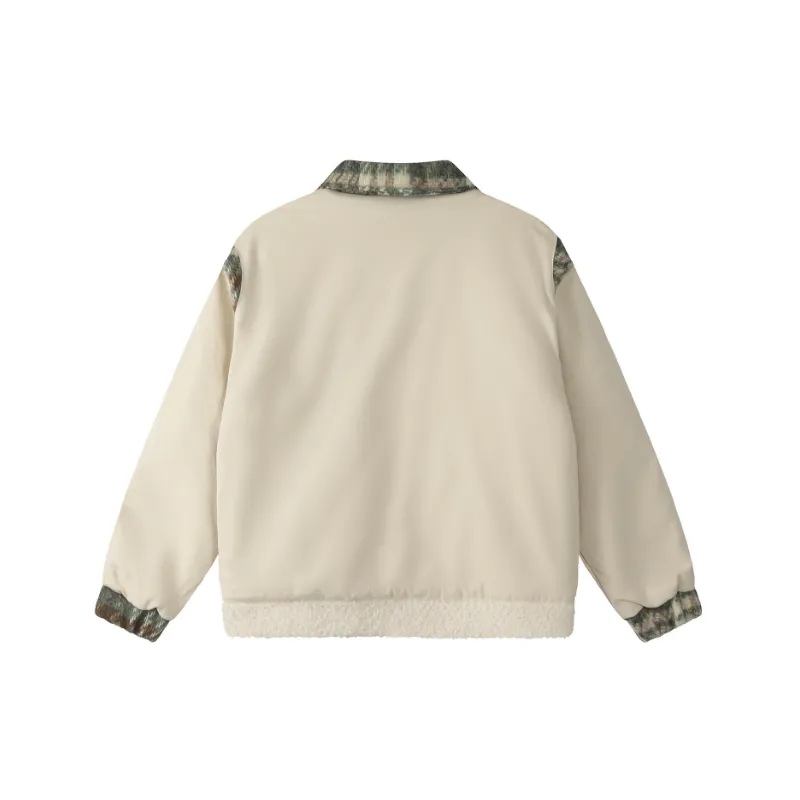 Simple Contrast Color Quilted Jacket-3