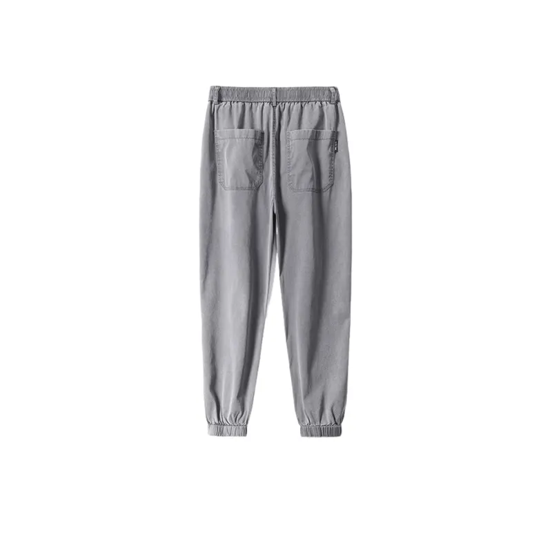 Elastic Waist Drawstring AComfortable Casual Cropped Pants-5