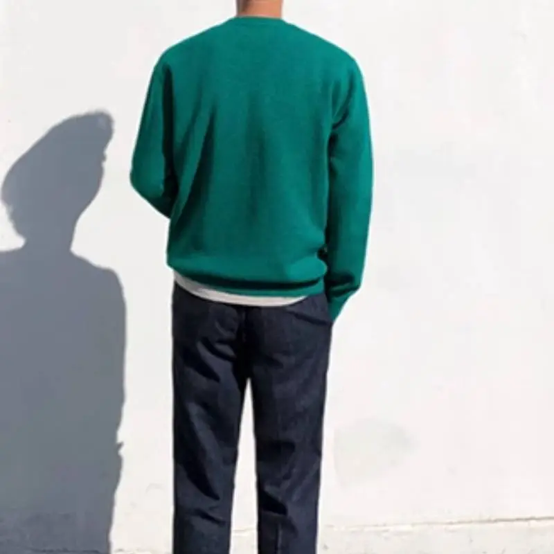 Loose Plain Vinylon Sweater-7