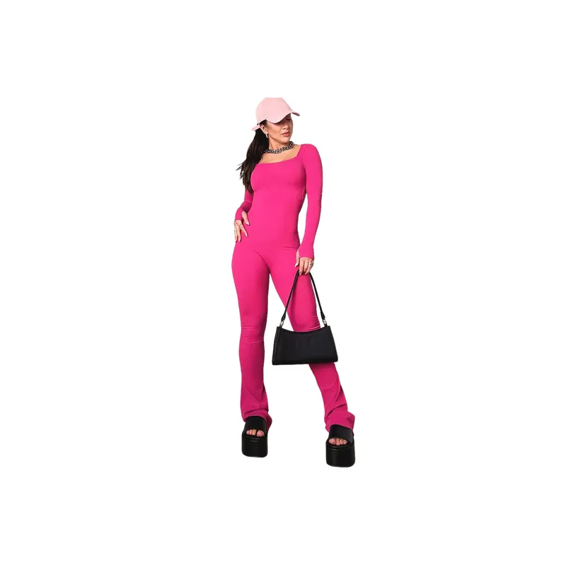 Sporty Plain Milky Silk Fleece Bodysuit Women-3