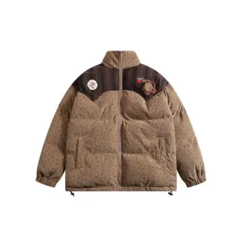 Street Retro Design Color matching Loose Thickened Cotton padded Jacket