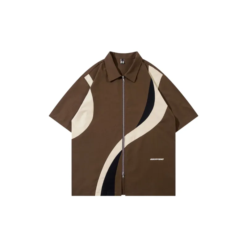Fashionable Zipper Cotton Shirt Unisex-0
