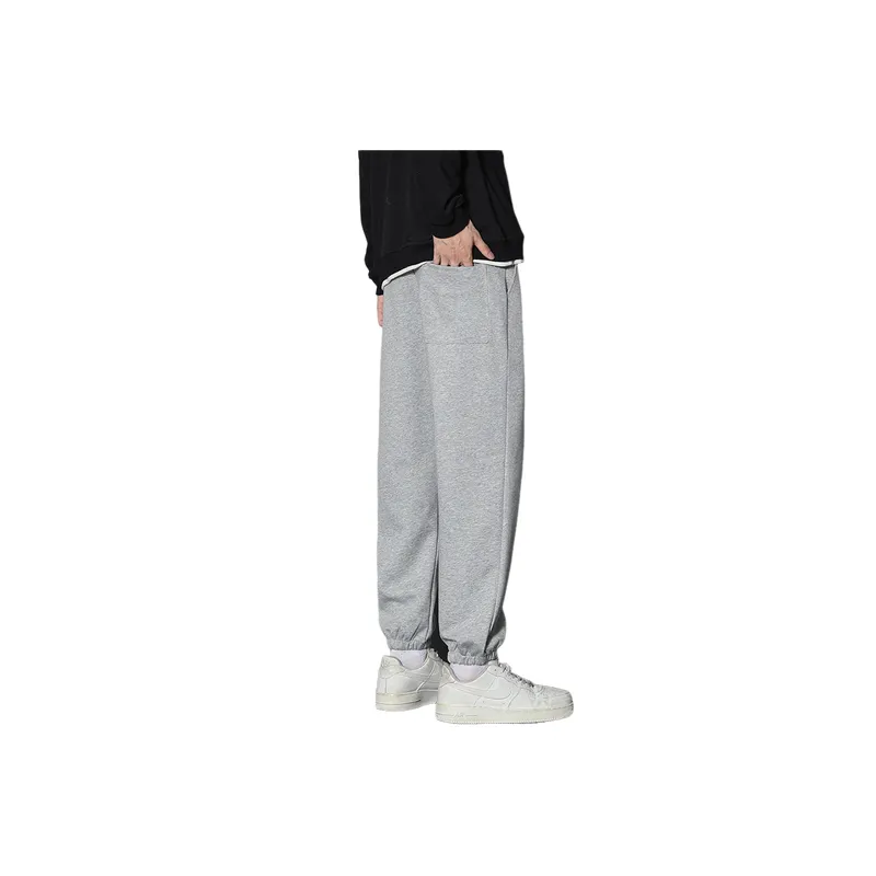 Casual Plain Blended Synthetic Fabrics Casual Pants-3