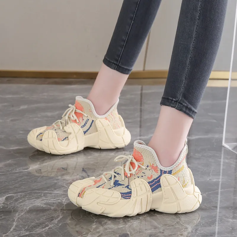 Sporty Breathable Chunky Sneakers-4
