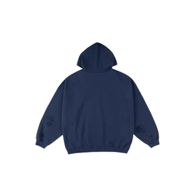 Loose Washed Ripped Sweatshirt-7