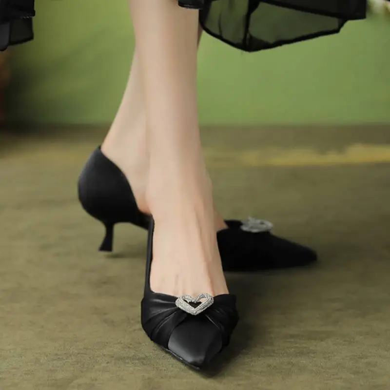 Plain Rhinestone High Heels-4