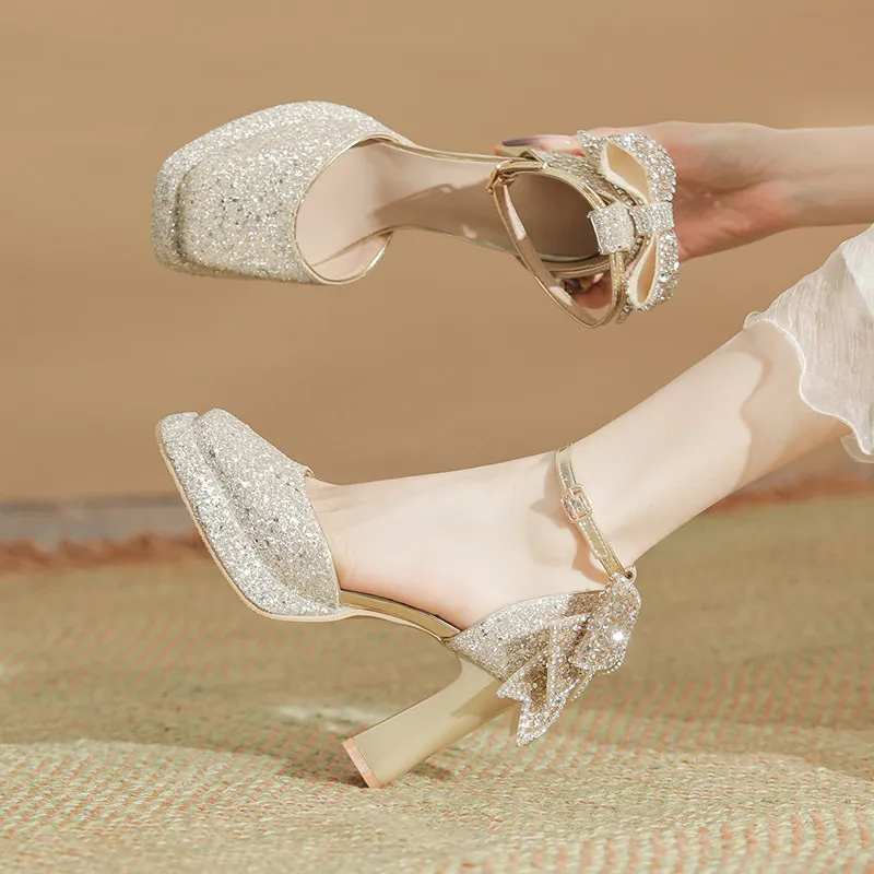 Fashionable Sequins High Heels-9