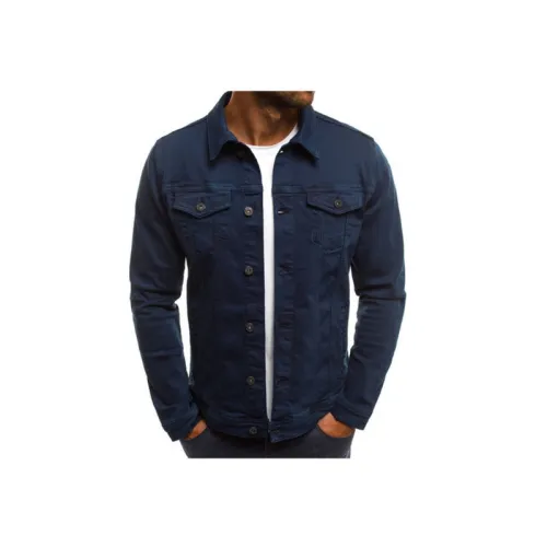 Casual Fashionable Plain Denim Jacket