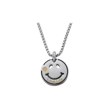 Smiley Face Pendant   Stainless Steel Couple Necklace