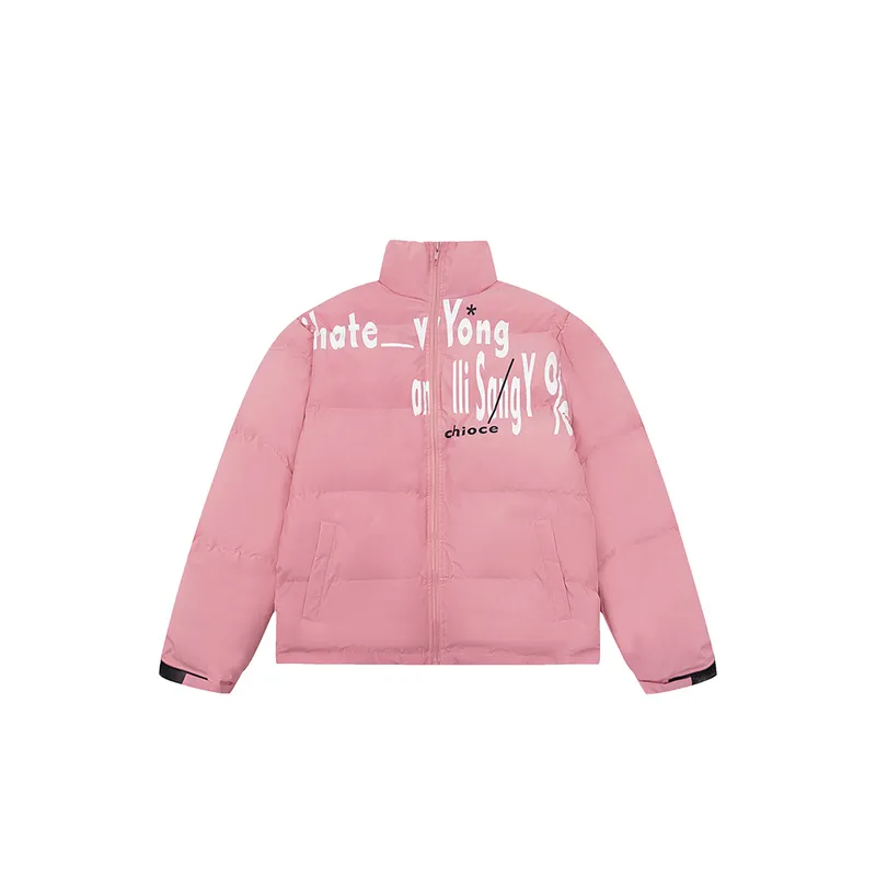 Letter Printing Collar Cotton padded Coat-6