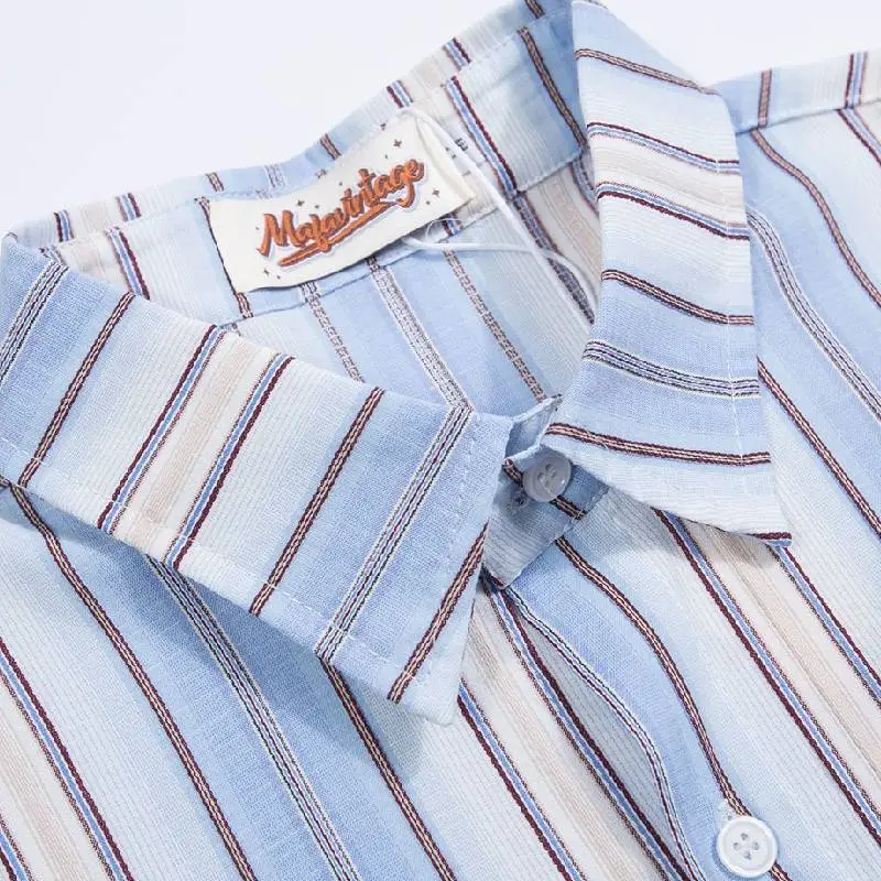Casual Embroidered Ice Cotton Shirt-4