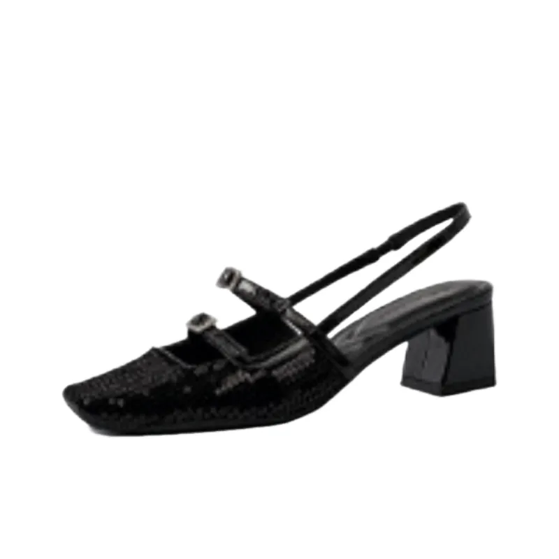 Retro Sequins Mary Jane Shoes-3