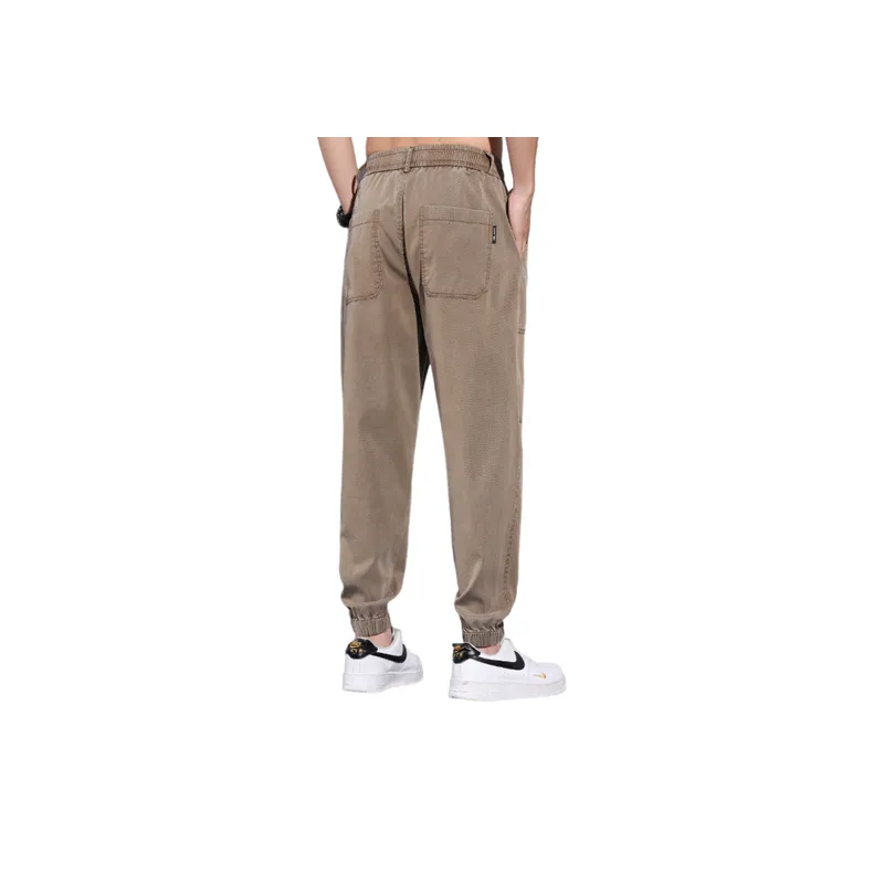 Elastic Waist Drawstring AComfortable Casual Cropped Pants-3