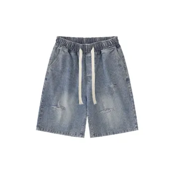 Retro Distress Denim Shorts
