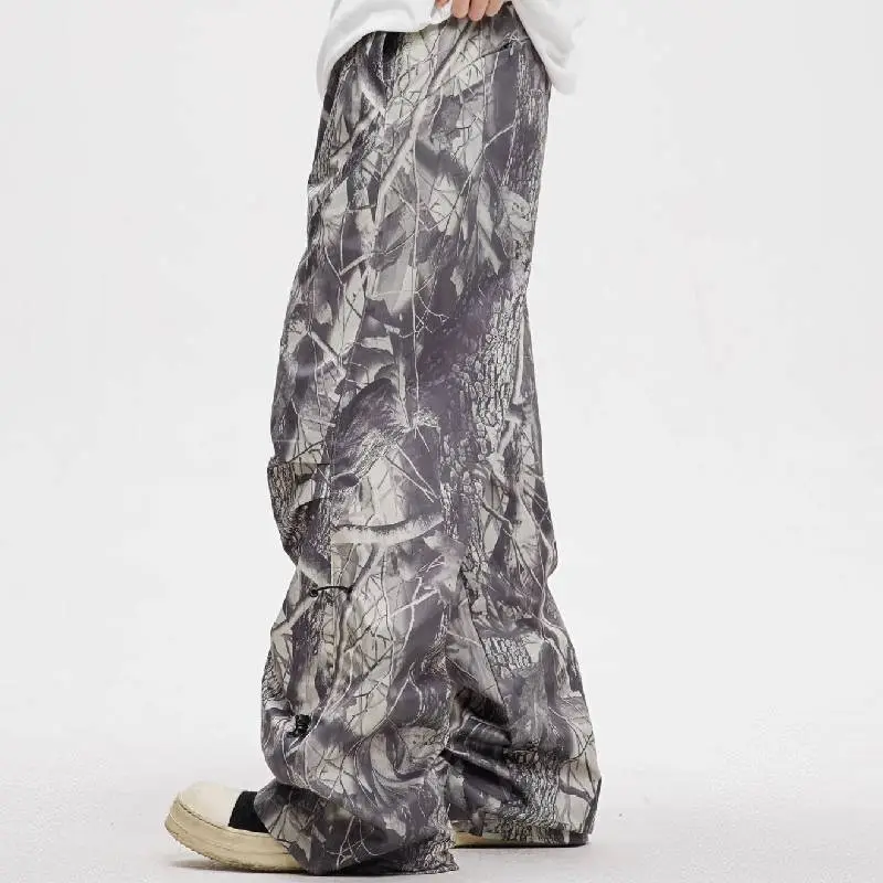 Retro Casual Polyester Cargo Pants-3