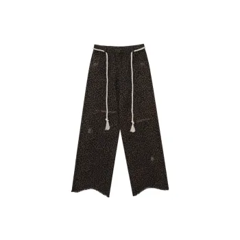 Destruction V Edge Loose Casual Leopard Print Trousers