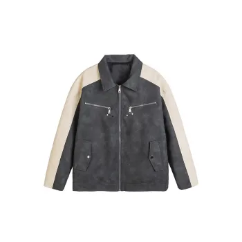 Color matching Multi pocket Motorcycle Jacket