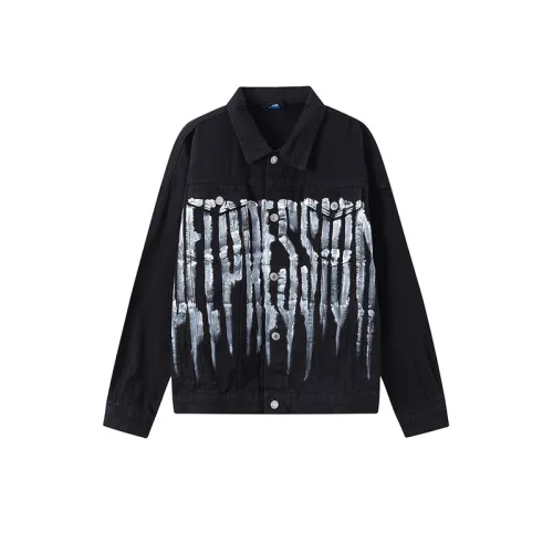 Letter Printed Denim Coat