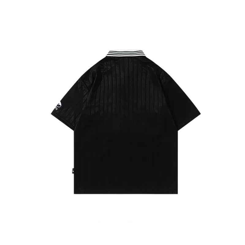 Retro Loose Polyester Polo-1