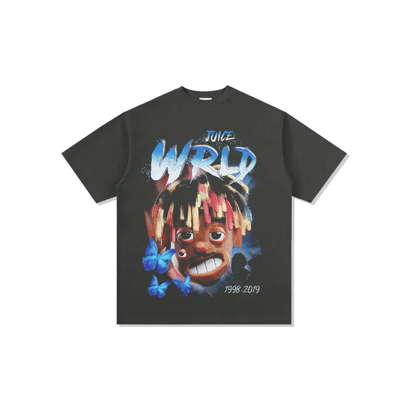 Print Hip Hop Street Retro Loose Washed T Shirt