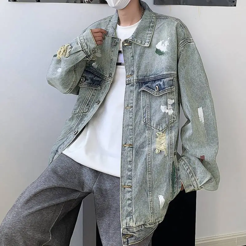 Trendy Retro Paint Denim Jacket-1