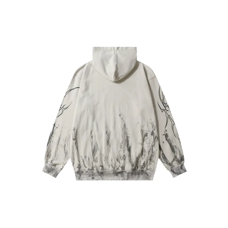 Letter Embroidered Graffiti Sweatshirt-5