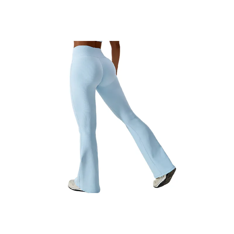 Sports Casual Fine Rib Knit Leggings Women-5