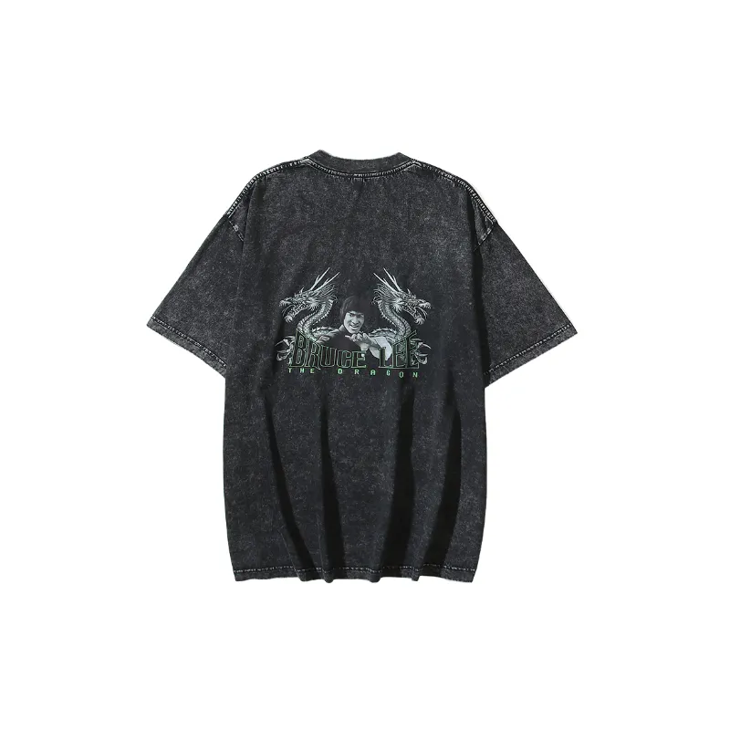 Retro Distress Cotton Blended Fabric T Shirt-1