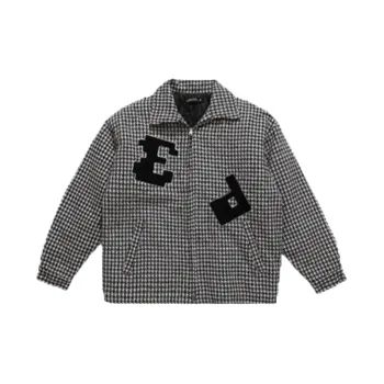 Black And White Houndstooth Versatile Jacket
